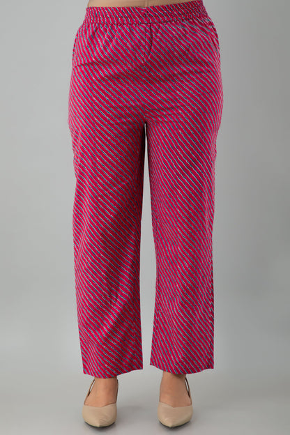 Printed Straight Calf Length 3/4 Sleeves Round Neck Cotton Kurta Bottom Set