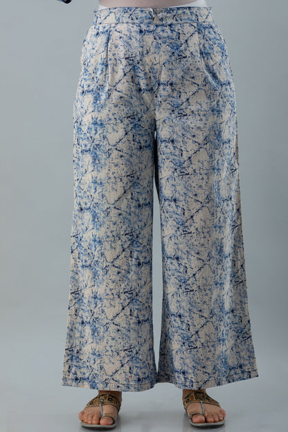 Printed Straight Calf Lenth 3/4 Sleeves Round Neck Cotton Kurta Set