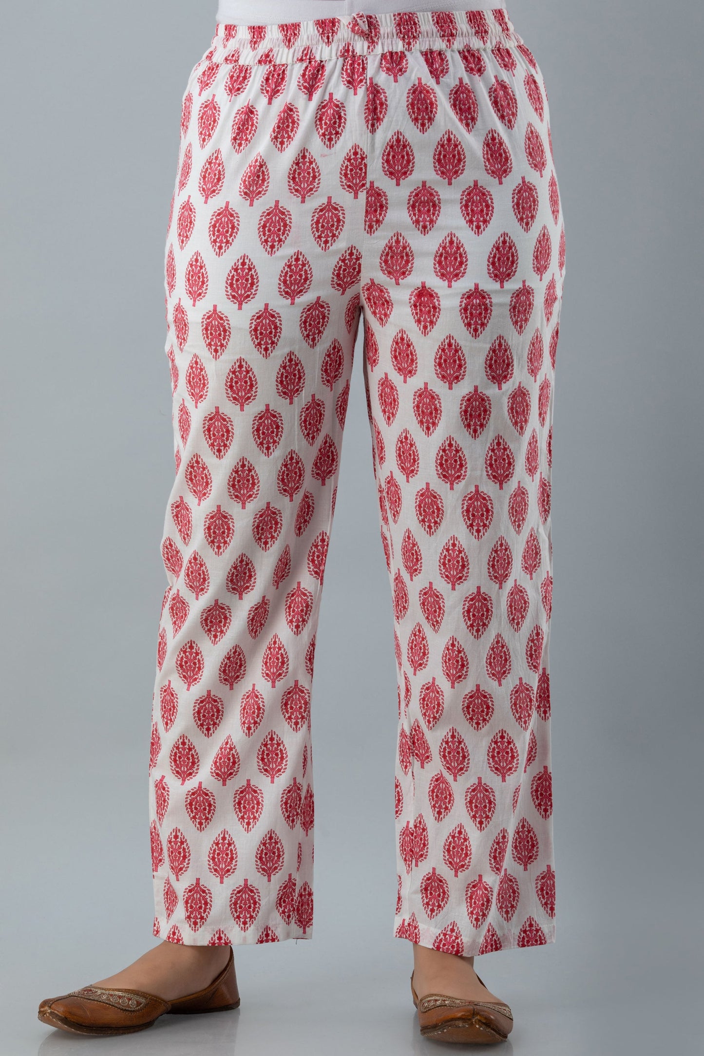 Printed Flared Calf Lenth 3/4 Sleeves Round Neck Cotton Kurta Set