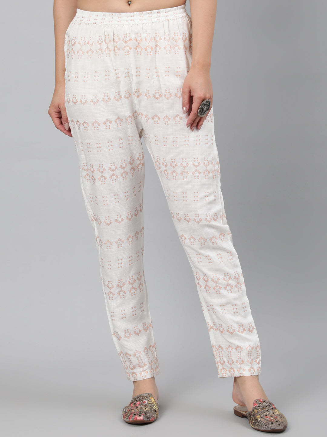 Rayon Slub Sequence 3/4 Sleeve A-Line Round Neck Calf Length Kurta Set