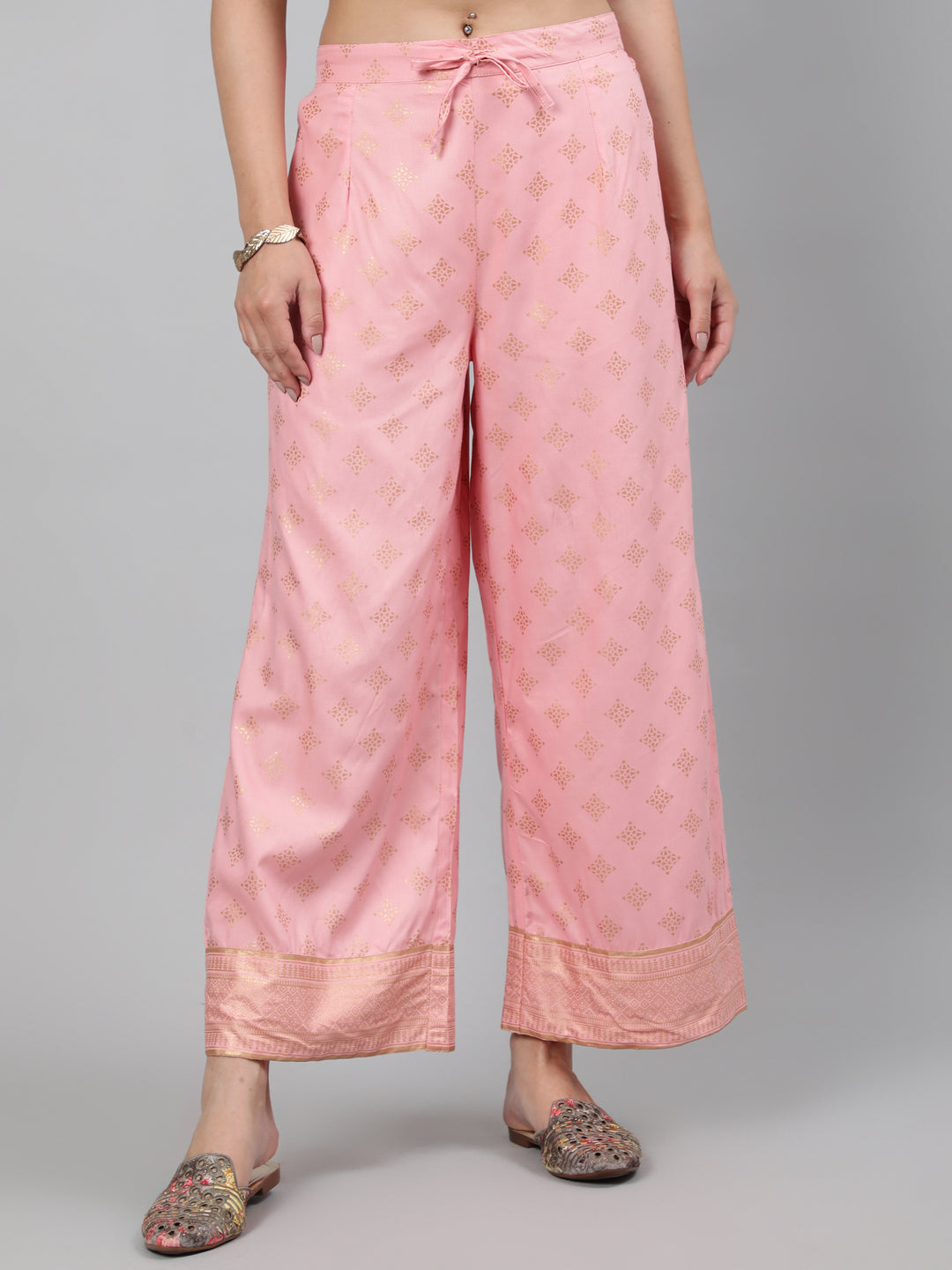 Rayon Foil Printed 3/4 Sleeve Straight Round Neck Calf Length Kurta Set