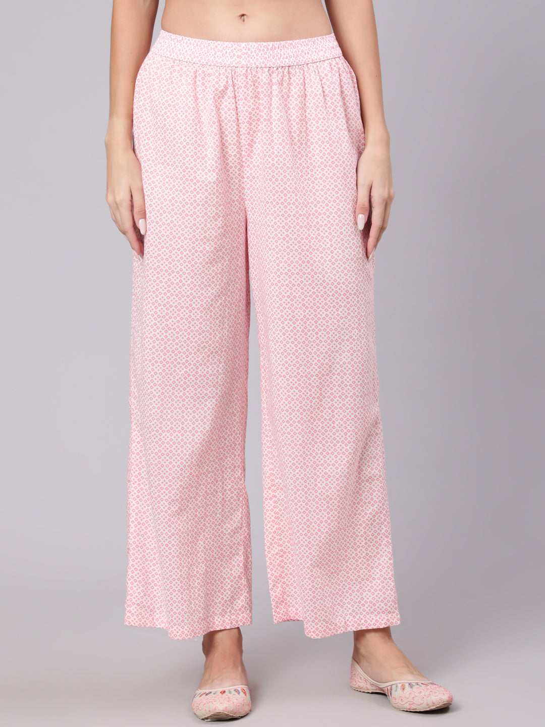 Cotton Calf Length Printed Flared 3/4 Sleeve Round Neck Kurta Bottom Dupatta Set