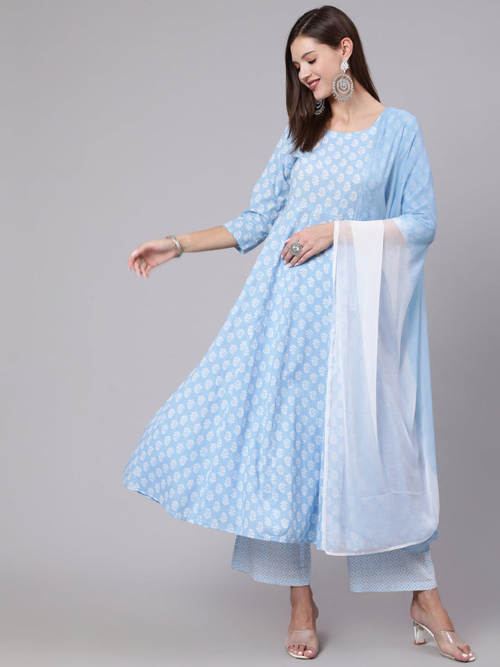 Kimayra blue cotton printed kurta – wholesale manufacturer &amp; exporter from India