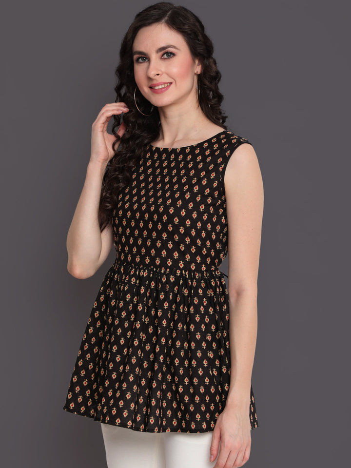 Printed Cotton Sleeveless Regular Top