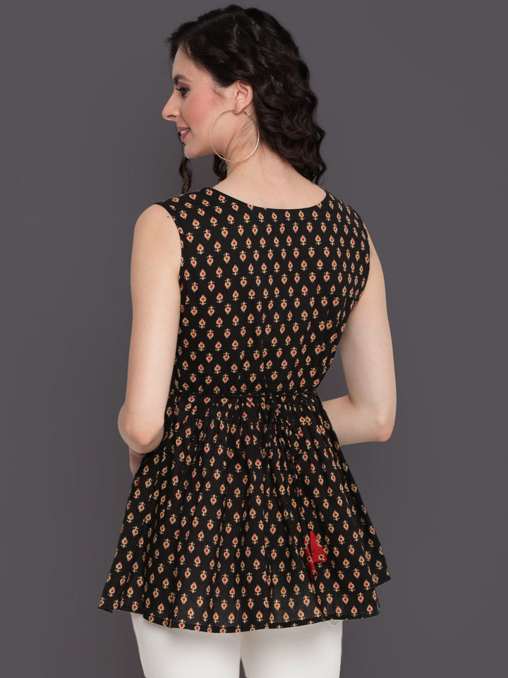 Printed Cotton Sleeveless Regular Top