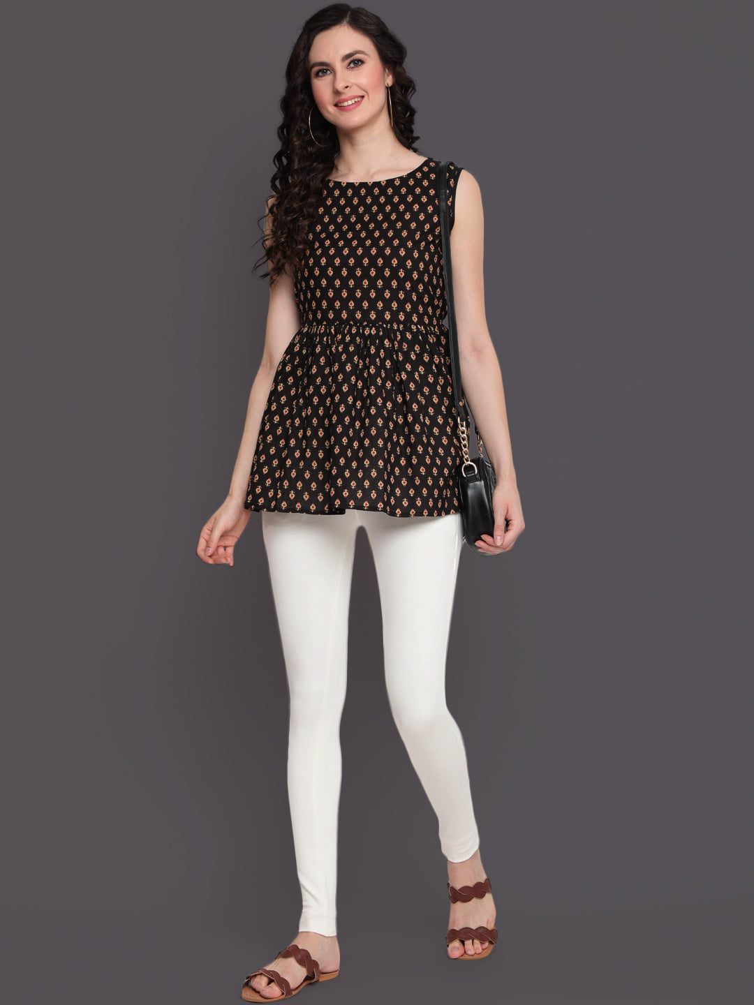 Printed Cotton Sleeveless Regular Top