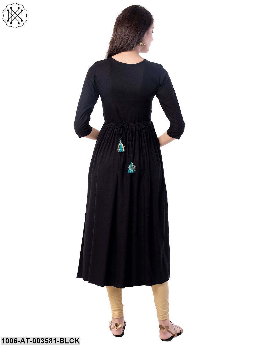 Women's Rayon Embroidered A-Line Kurta