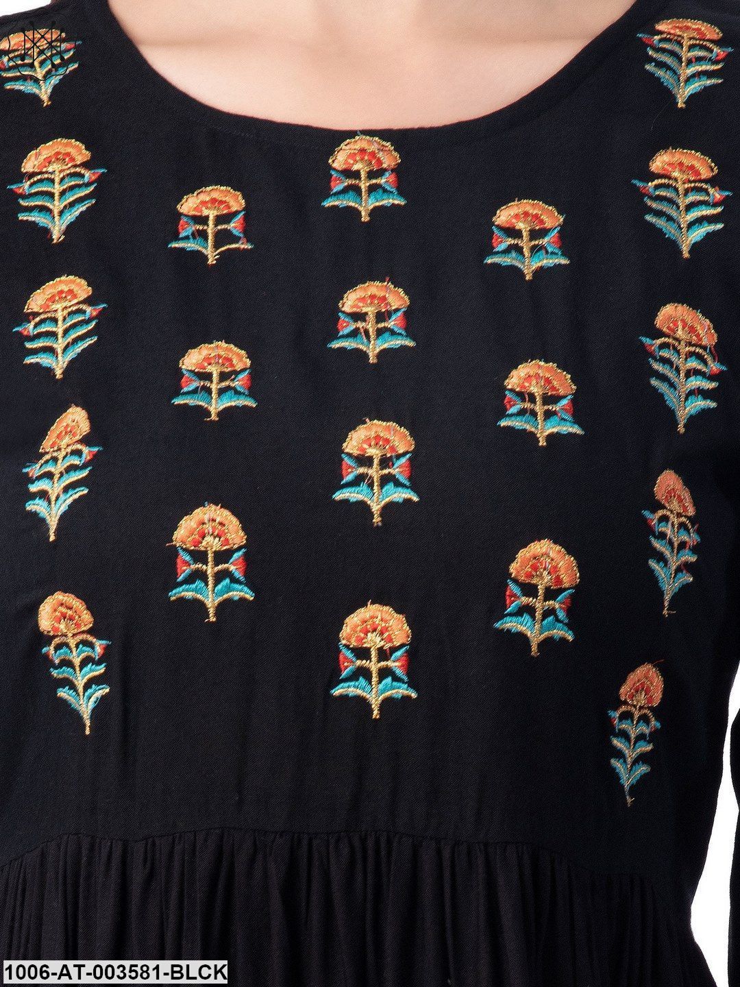 Women's Rayon Embroidered A-Line Kurta