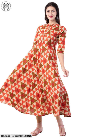 Women's Cotton Printed A-Line Kurta