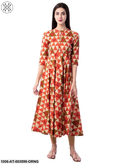Women's Cotton Printed A-Line Kurta