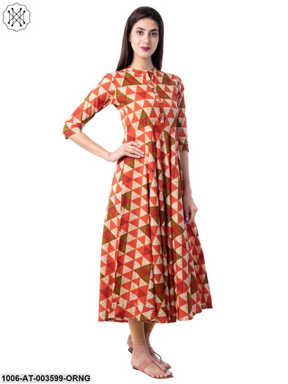 Women's Cotton Printed A-Line Kurta