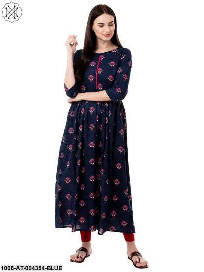 Women's Cotton Printed A-Line Kurta
