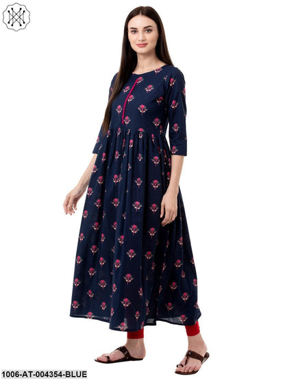 Women's Cotton Printed A-Line Kurta