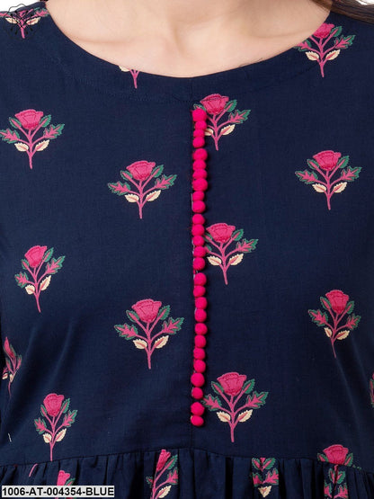 Women's Cotton Printed A-Line Kurta