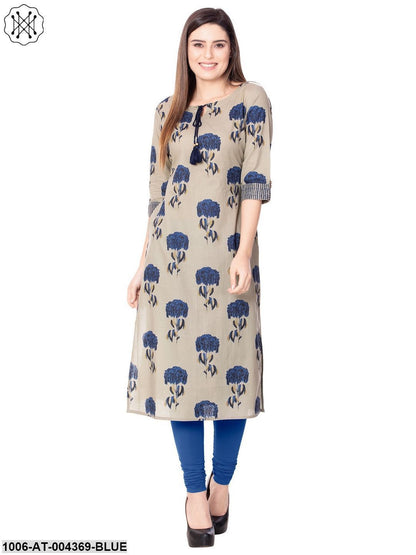 Cotton Printed Straight Kurta