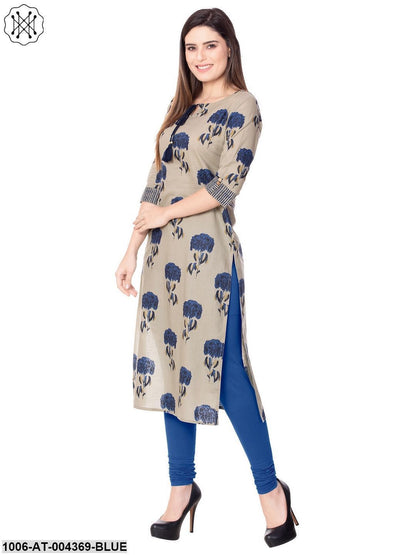 Cotton Printed Straight Kurta
