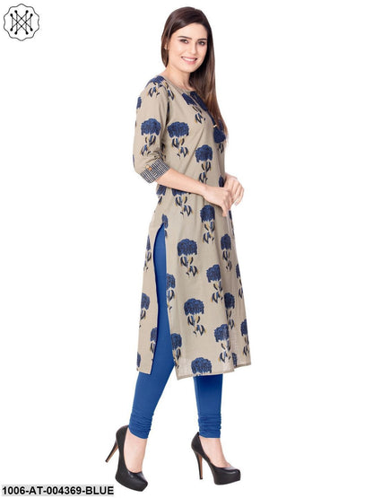 Cotton Printed Straight Kurta