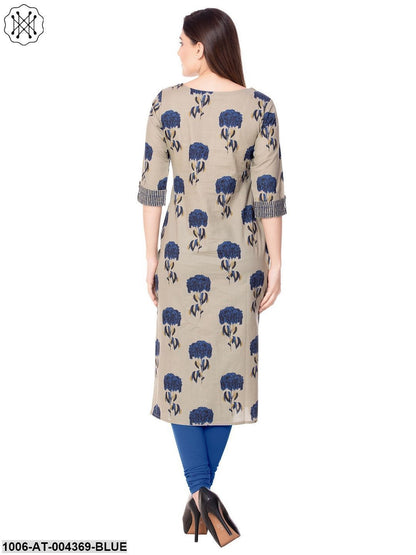 Cotton Printed Straight Kurta