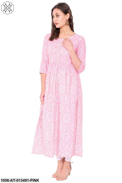 Cotton Printed A-Line Kurta