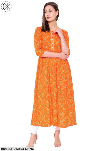 Cotton Printed A-Line Kurta