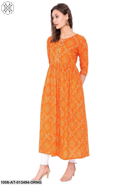 Cotton Printed A-Line Kurta