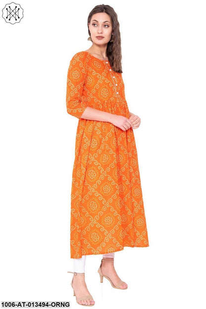 Cotton Printed A-Line Kurta