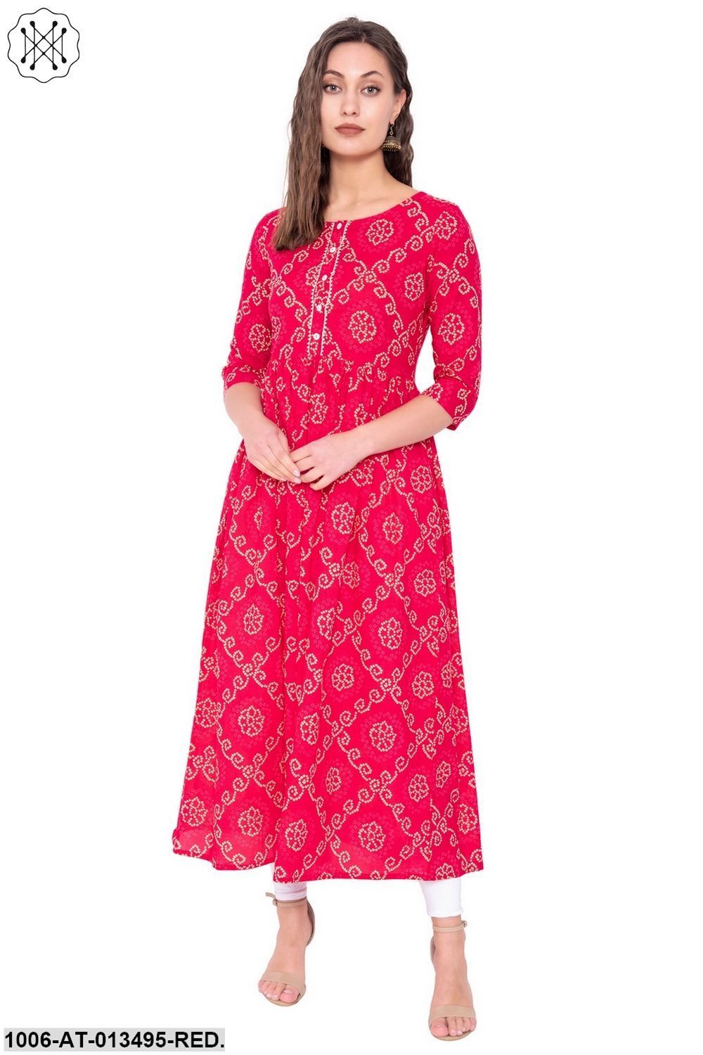 Cotton Printed A-Line Kurta