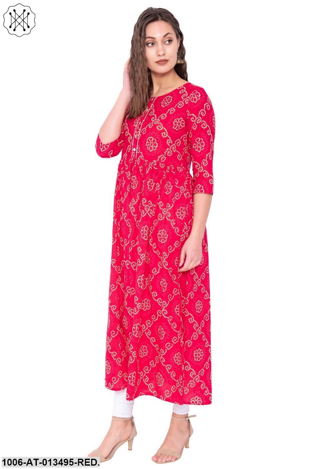 Cotton Printed A-Line Kurta
