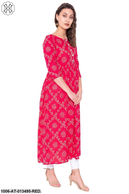 Cotton Printed A-Line Kurta