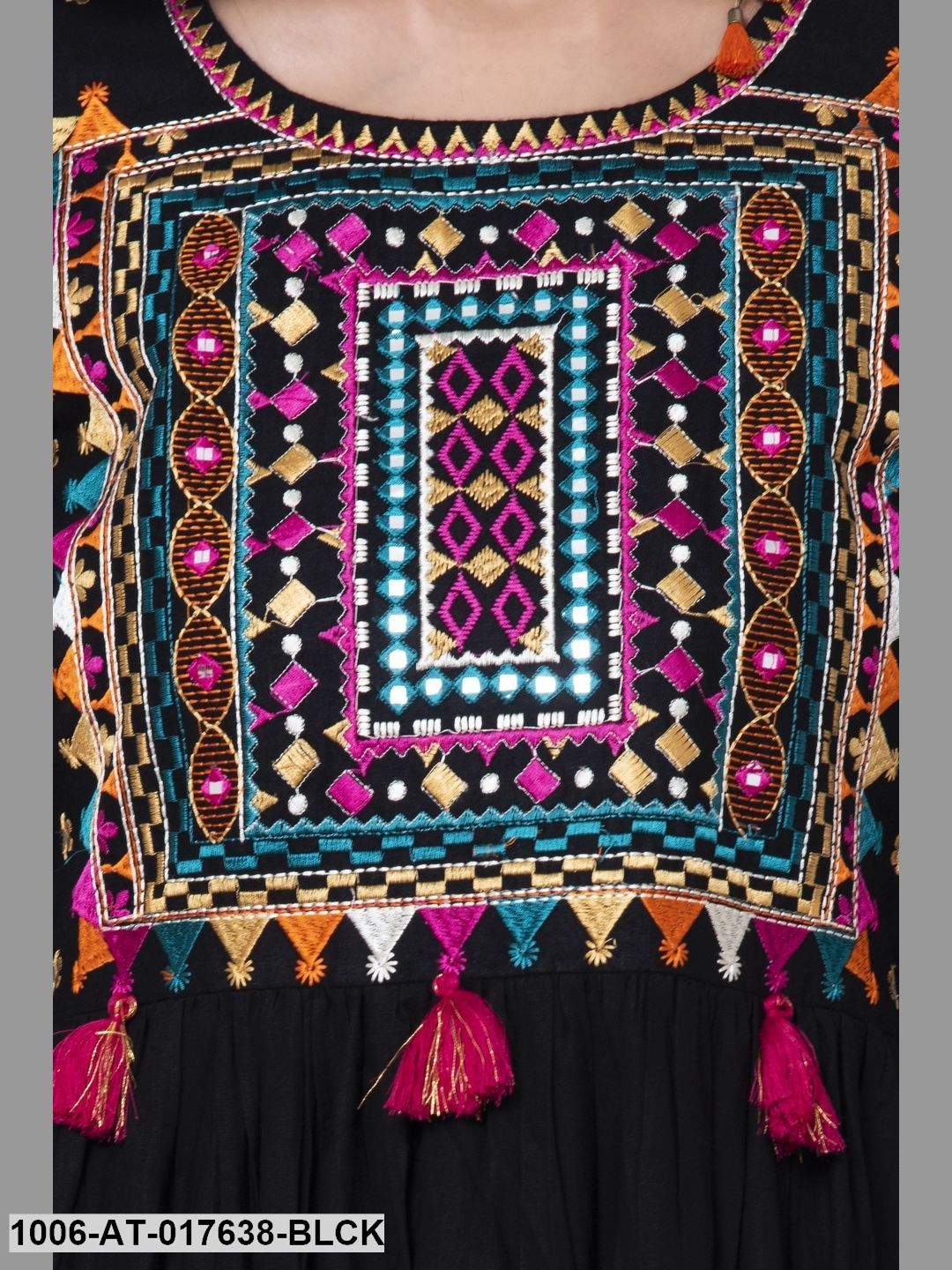 Rayon Embroidered A-Line Kurta