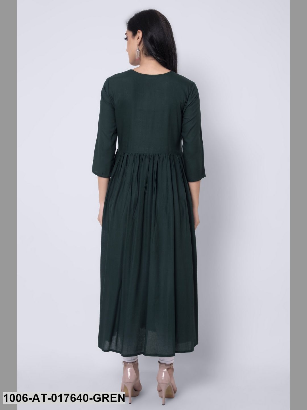 Rayon Embroidered A-Line Kurta
