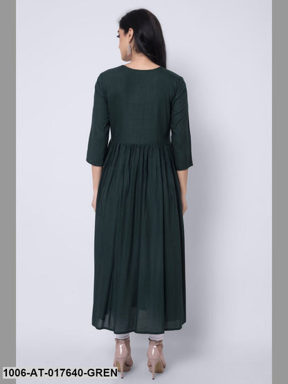 Rayon Embroidered A-Line Kurta