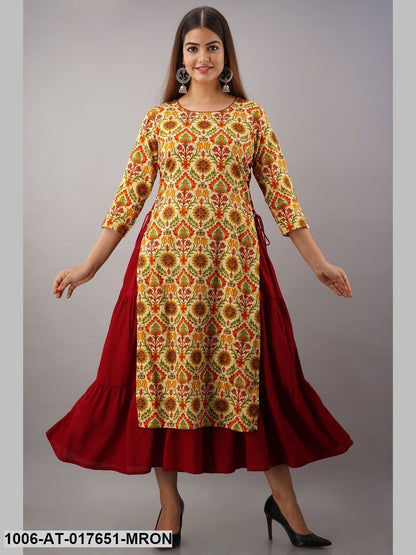 Rayon Printed Flared Kurta