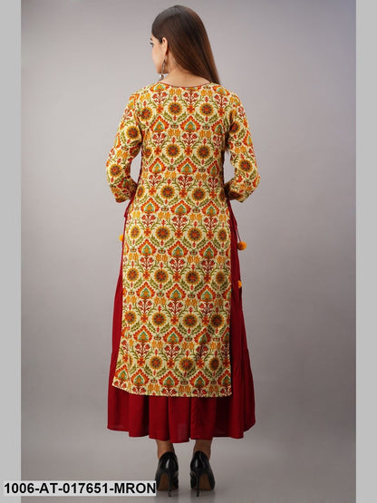 Rayon Printed Flared Kurta