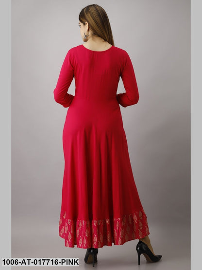 Gold Printed Flared Kurta