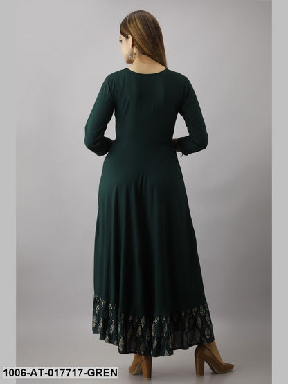 Gold Printed Flared Kurta