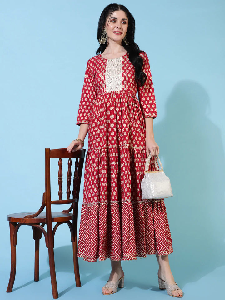 Kimayra maroon rayon printed kurta – wholesale manufacturer &amp; exporter from India