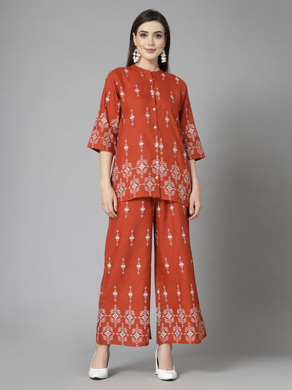 Printed Cotton Blend Co-Ord Set