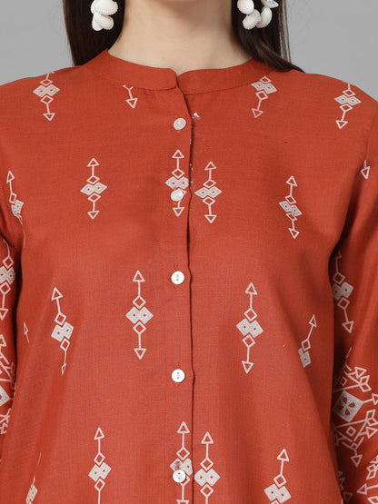 Printed Cotton Blend Co-Ord Set