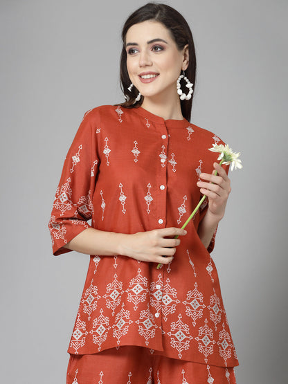 Printed Cotton Blend Co-Ord Set