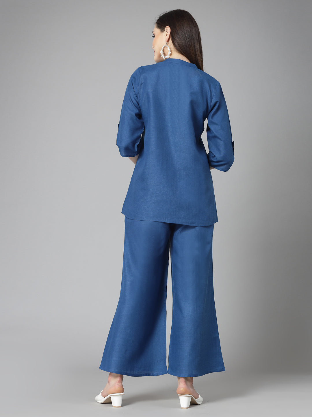 Solid Cotton Blend Co-Ord Set
