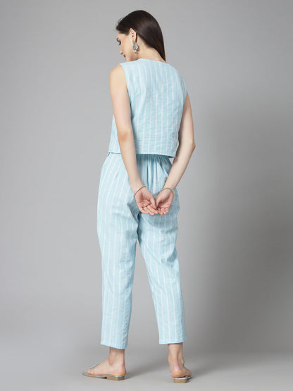 Woven Design Cotton Blend Co-Ord Set