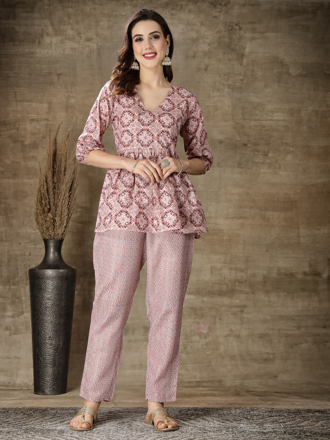 Printed Cotton Blend Co-Ord Set