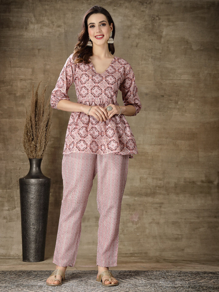 Printed Cotton Blend Co-Ord Set