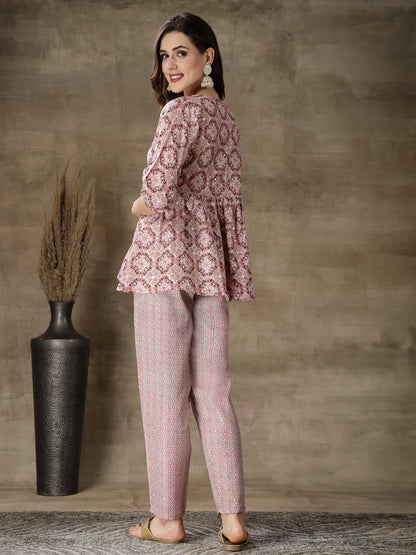 Printed Cotton Blend Co-Ord Set