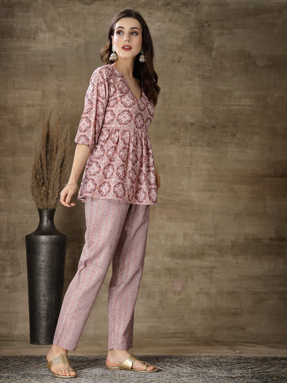 Printed Cotton Blend Co-Ord Set
