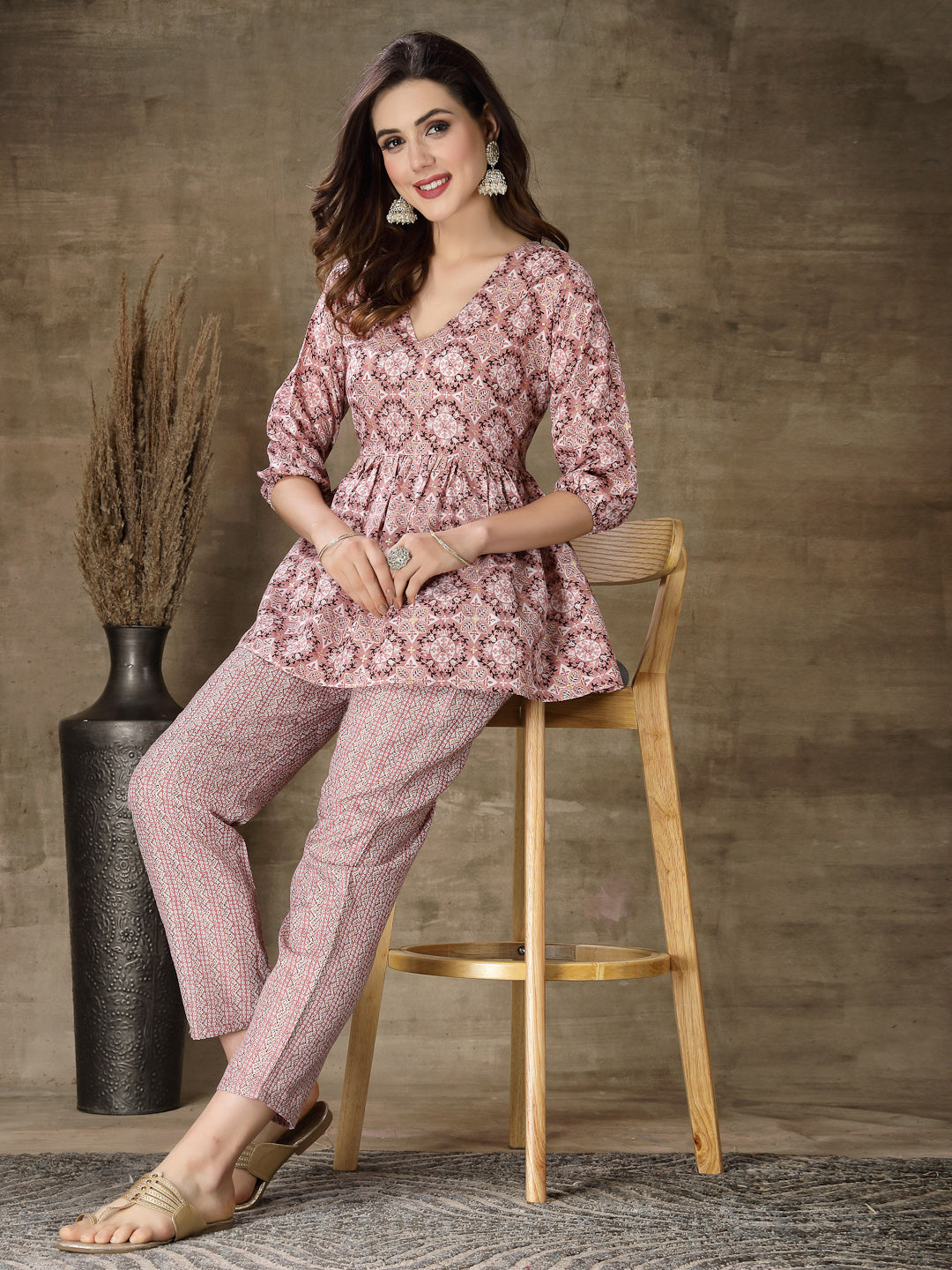 Printed Cotton Blend Co-Ord Set