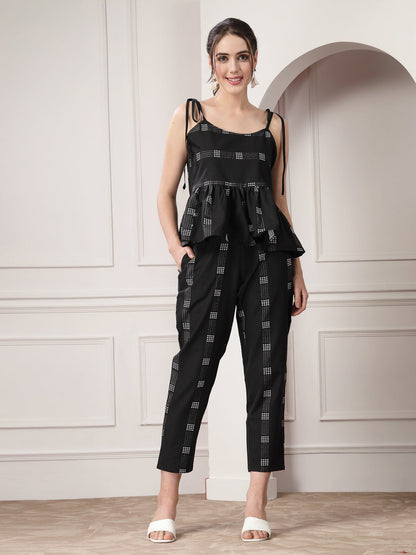 Woven Design Cotton Blend Co-Ord Set
