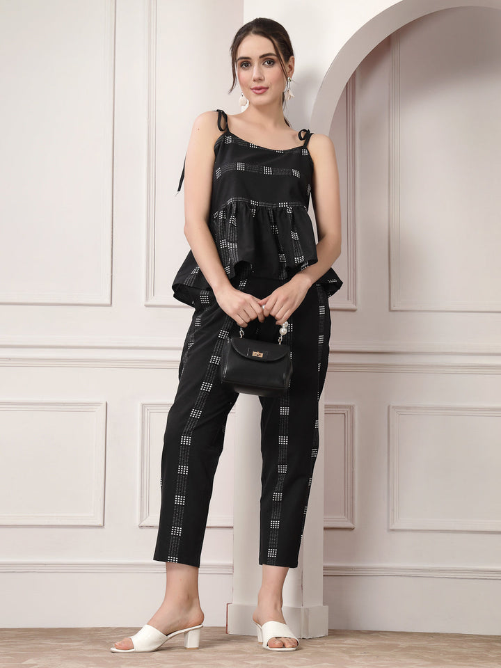 Woven Design Cotton Blend Co-Ord Set
