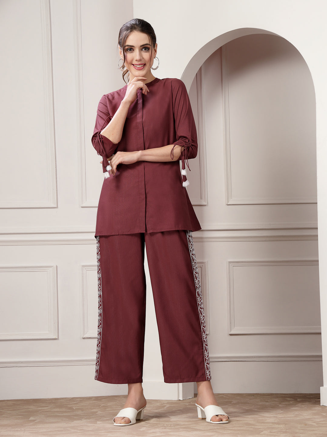 Woven Design Rayon Blend Co-Ord Set